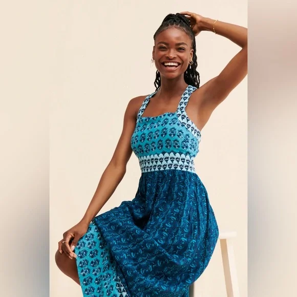 Faherty Blue and White Maxi Dress - Picture 9 of 13